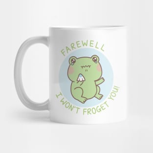 Crying Frog Farewell I Won't Froget You Mug